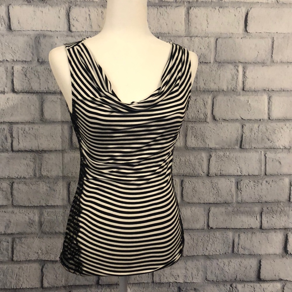LOFT Black and White Blouse